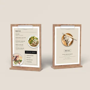 bej - pembe zemin uzerinde bej kagıt menu