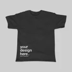 gri zemin uzerinde siyah tisort